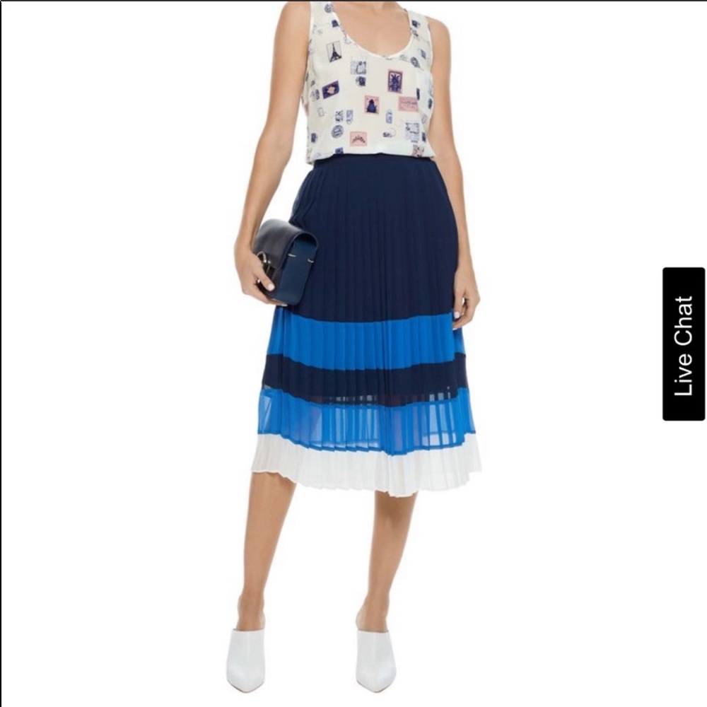 NWT Joie Pleated Colorblock Midi Skirt - Picture 4 of 6